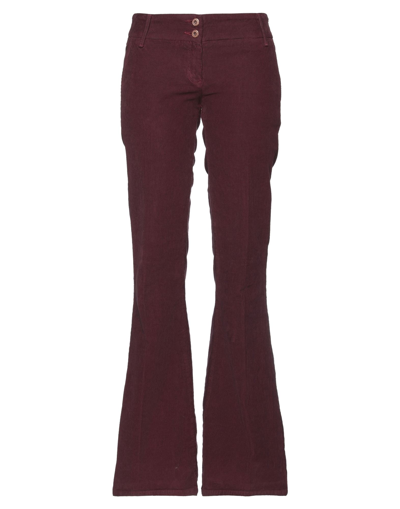 Shop Trussardi Jeans Woman Pants Burgundy Size 31 Cotton, Elastane In Red