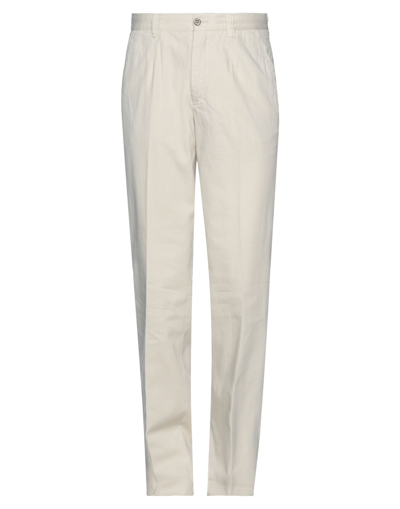 Shop Addiction Man Pants Ivory Size 34 Cotton In White