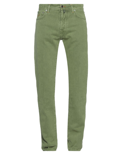 Shop Jacob Cohёn Man Denim Pants Green Size 38 Cotton