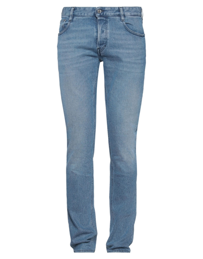 Shop Just Cavalli Man Jeans Blue Size 33 Cotton, Elastane, Bovine Leather