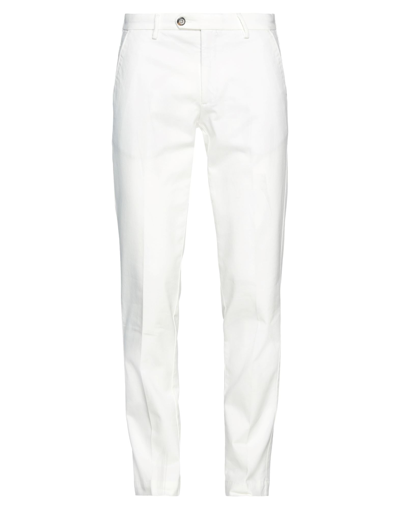 Shop Michael Coal Man Pants Ivory Size 40 Cotton, Elastane In White