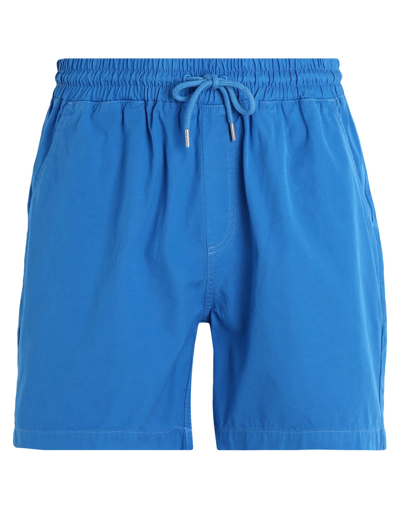 Shop Colorful Standard Shorts & Bermuda Shorts Azure Size S Organic Cotton In Blue
