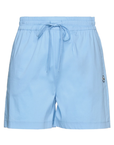Shop Pinko Woman Shorts & Bermuda Shorts Sky Blue Size 6 Cotton, Polyamide, Elastane