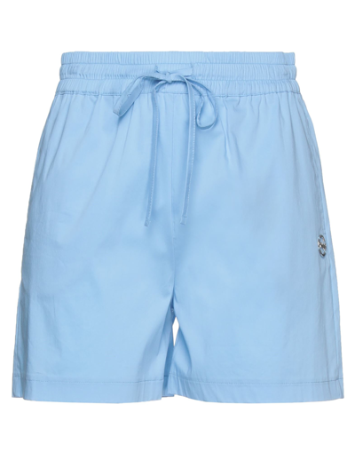 Pinko Woman Shorts & Bermuda Shorts Sky Blue Size 2 Cotton, Polyamide, Elastane In Blue