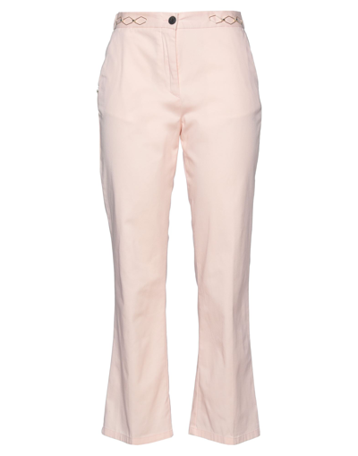 Shop White Sand Woman Pants Light Pink Size 6 Cotton, Elastane