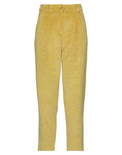 Shop Face To Face Style Woman Pants Ocher Size 2 Polyester, Nylon, Elastane In Yellow
