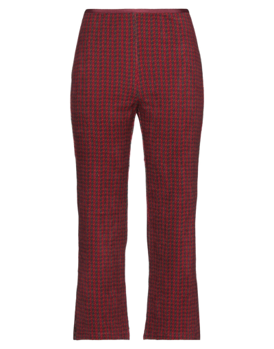 Shop Siyu Woman Pants Garnet Size 6 Cotton, Polyamide, Elastane In Red