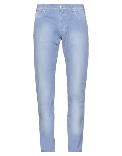Shop Jacob Cohёn Man Pants Sky Blue Size 31 Cotton