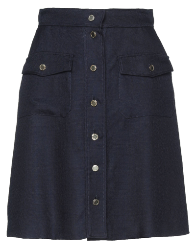 Shop Les Copains Woman Mini Skirt Midnight Blue Size 4 Viscose, Cupro