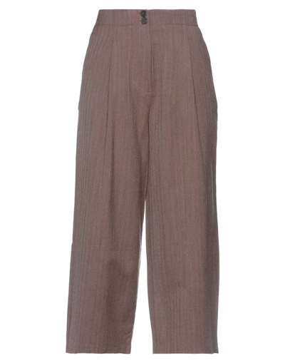 Shop Alessia Santi Woman Pants Brown Size 6 Cotton, Virgin Wool
