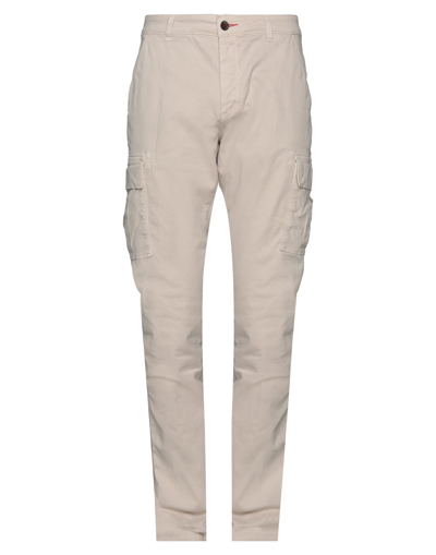 Shop Camouflage Ar And J. Man Pants Beige Size 34 Cotton, Elastane