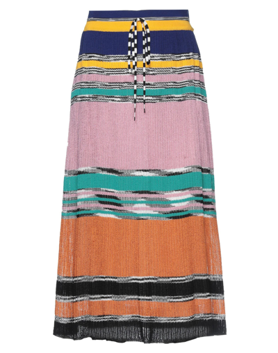 Shop Missoni Woman Midi Skirt Pink Size 10 Viscose, Cotton, Polyamide