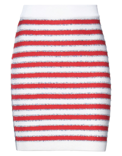 Shop Balmain Woman Mini Skirt Red Size 6 Viscose, Polyamide, Polyester