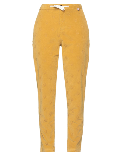 Shop I Love Mp Woman Pants Ocher Size 31 Cotton, Elastane In Yellow