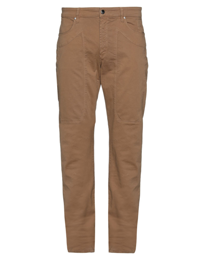 Shop Jeckerson Man Pants Brown Size 31 Cotton, Elastane