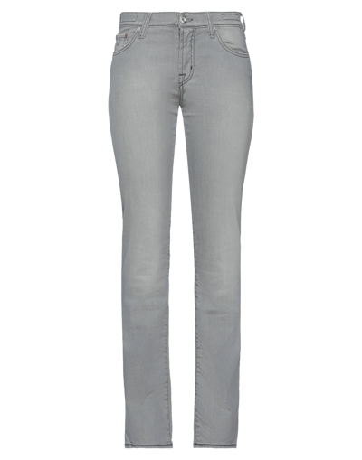 Shop Jacob Cohёn Woman Jeans Grey Size 28 Cotton, Elastane