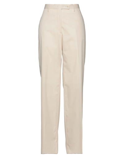 Shop Ferragamo Woman Pants Beige Size 14 Cotton, Polyamide