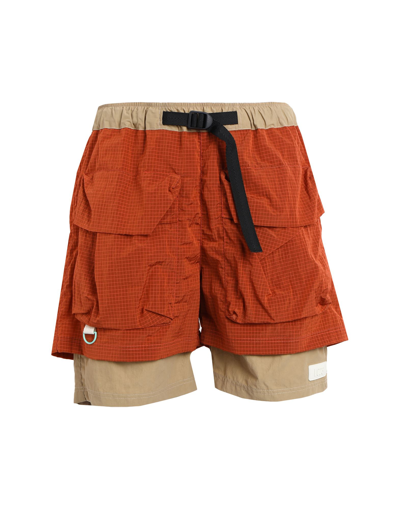 Shop Lc23 Double Nylon Shorts Man Shorts & Bermuda Shorts Rust Size L Polyester In Red