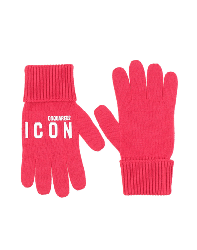 Shop Dsquared2 Man Gloves Red Size Onesize Wool