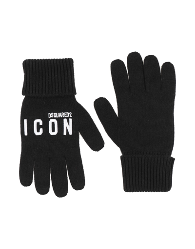 Shop Dsquared2 Man Gloves Black Size Onesize Wool