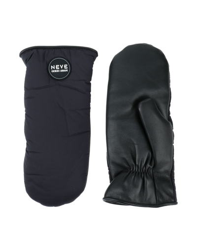 Shop Giorgio Armani Man Gloves Black Size L Polyamide, Lambskin