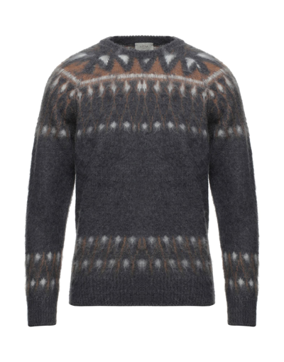 Shop Altea Man Sweater Lead Size L Acrylic, Alpaca Wool, Virgin Wool In Grey