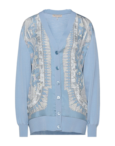 Shop Emilio Pucci Pucci Woman Cardigan Pastel Blue Size S Silk