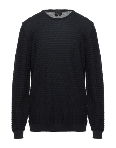 Shop Giorgio Armani Man Sweater Midnight Blue Size 42 Silk, Cotton