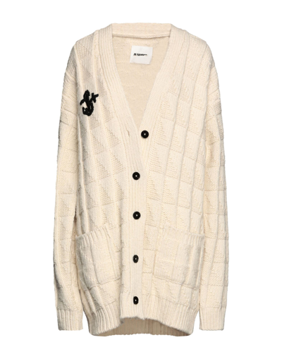 Shop Jil Sander Woman Cardigan Ivory Size 4 Wool