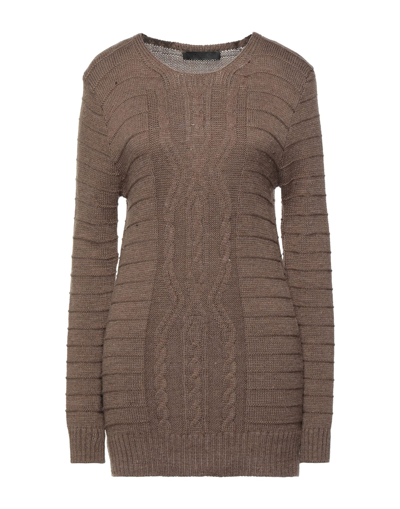 Shop Exte Woman Sweater Khaki Size Onesize Acrylic, Wool In Beige