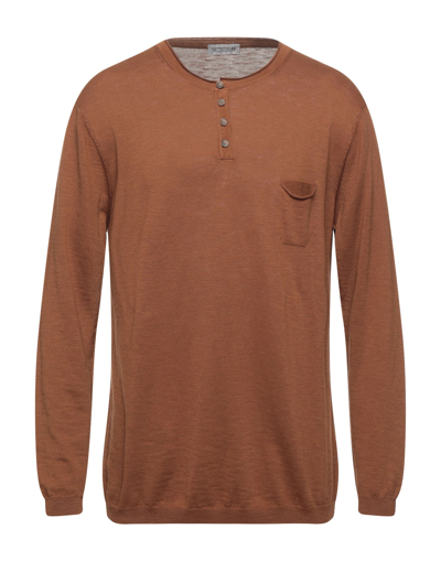 Shop Daniele Alessandrini Homme Man Sweater Brown Size 44 Cotton