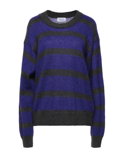 Shop Amish Woman Sweater Dark Purple Size Xs Acrylic, Mohair Wool, Polyamide