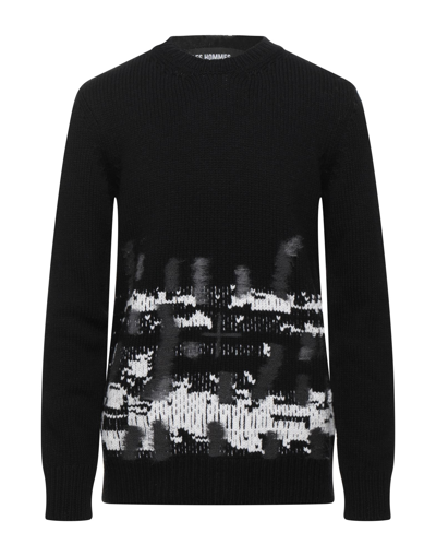Shop Les Hommes Man Sweater Black Size Xl Virgin Wool