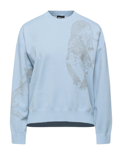 Shop Giorgio Armani Woman Sweater Sky Blue Size 6 Viscose, Polyester, Polyamide, Elastane