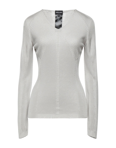 Shop Giorgio Armani Woman Sweater Light Grey Size 6 Silk