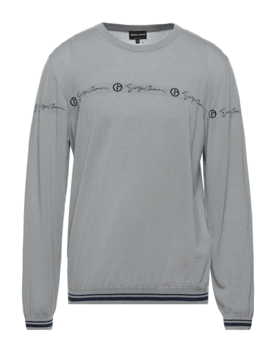 Shop Giorgio Armani Man Sweater Grey Size 44 Virgin Wool, Viscose, Polyamide