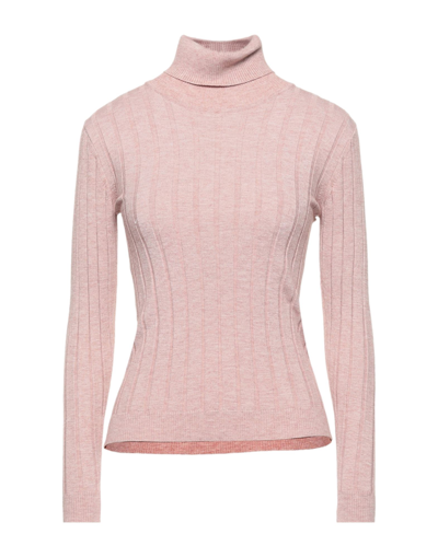Shop Gabardine Woman Turtleneck Blush Size M Viscose, Polyester, Polyamide In Pink