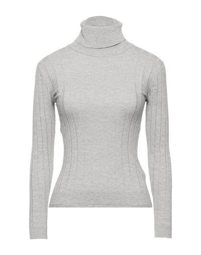 Shop Gabardine Woman Turtleneck Grey Size M Viscose, Polyester, Polyamide