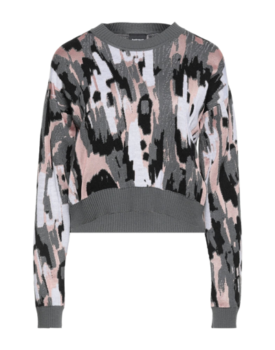 Shop Just Cavalli Woman Sweater Lead Size L Synthetic Fibers, Acrylic, Virgin Wool, Wool, Cashmere In Grey
