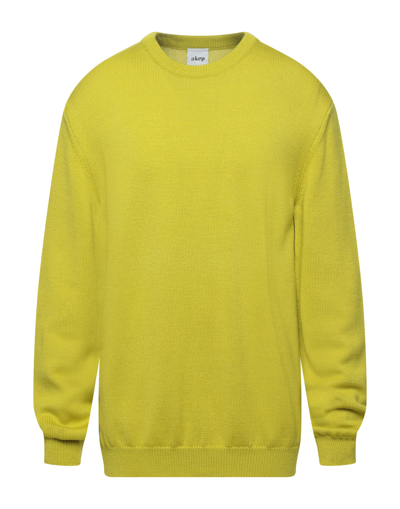 Shop Akep Man Sweater Acid Green Size 48 Merino Wool