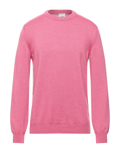 Shop Akep Man Sweater Fuchsia Size 48 Merino Wool In Pink