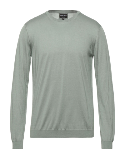 Shop Giorgio Armani Man Sweater Light Green Size 40 Silk, Cotton