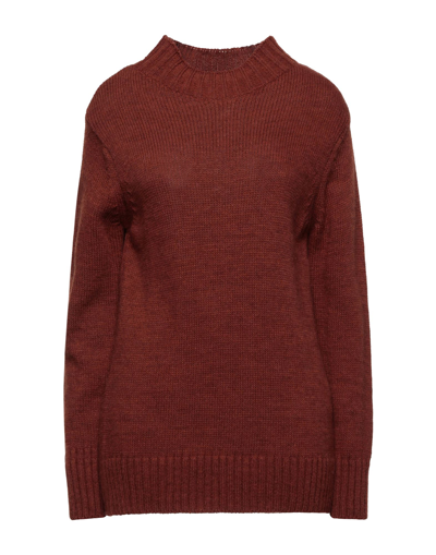 Shop Think Be Woman Sweater Rust Size Onesize Acrylic, Wool, Viscose, Alpaca Wool In Red