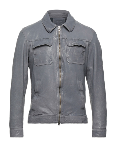 Shop Masterpelle Man Jacket Grey Size Xl Soft Leather