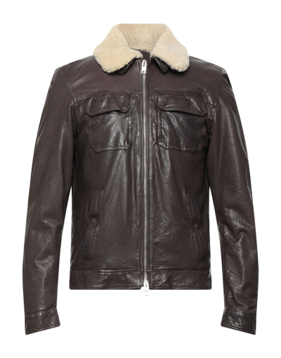Shop Masterpelle Man Jacket Dark Brown Size M Soft Leather