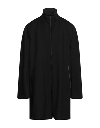 Shop Giorgio Armani Man Coat Black Size 44 Virgin Wool
