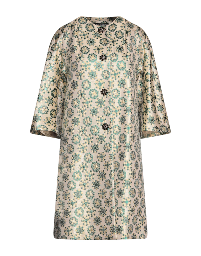 Shop Dolce & Gabbana Woman Overcoat & Trench Coat Beige Size 0 Acrylic, Acetate, Lurex