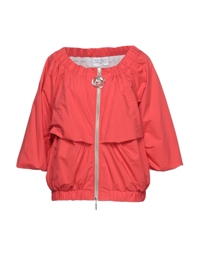 Shop Elisa Cavaletti By Daniela Dallavalle Woman Jacket Coral Size 10 Cotton, Polyester, Acetate In Red