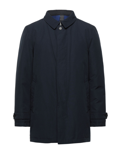 Shop Double Eight Coats In Dark Blue