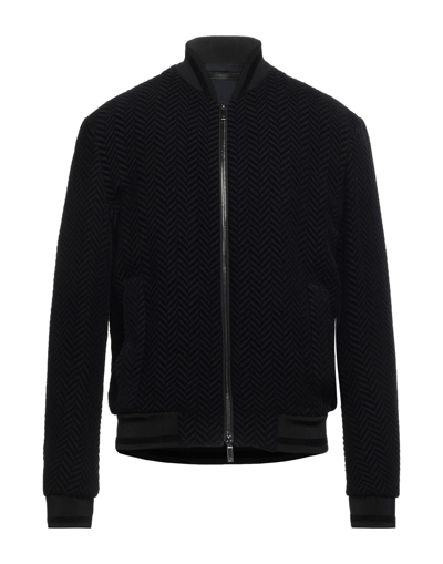 Shop Giorgio Armani Man Jacket Black Size 42 Polyamide, Virgin Wool, Viscose, Elastane